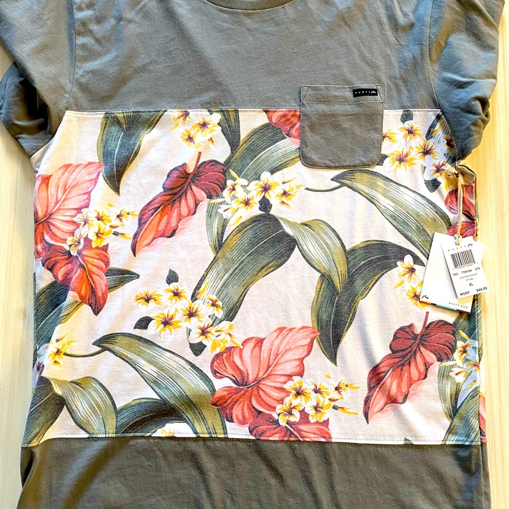 Rusty - Contrast stone/floral shirt